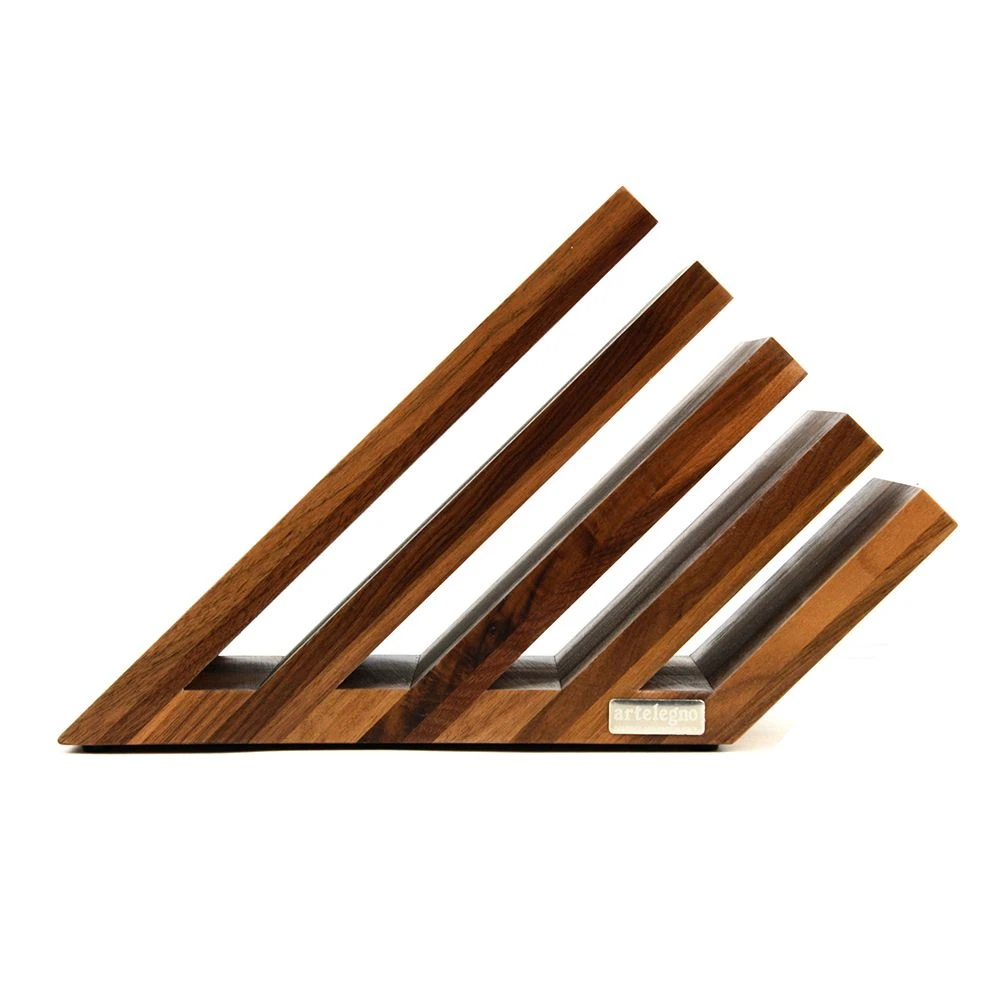 Artelegno Venezia 5-tier Magnetic Walnut Knife Block - Image 3