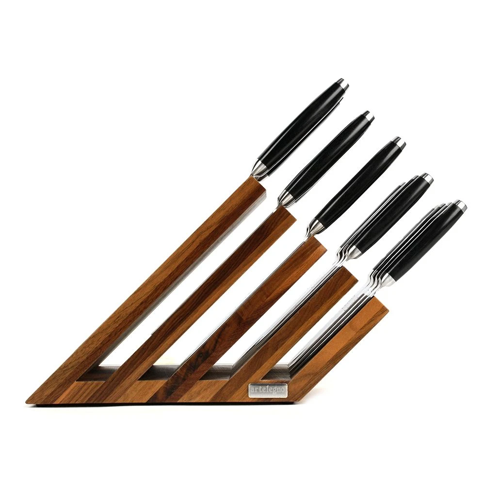 Artelegno Venezia 5-tier Magnetic Walnut Knife Block - Image 5