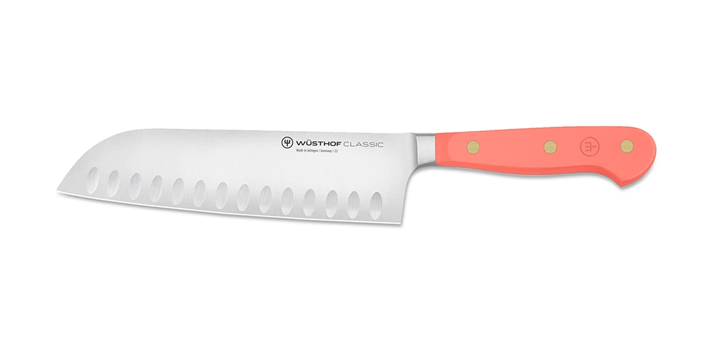 Wusthof Classic Colour Santoku With Hollow Edge Knife 17cm Coral Peach (WT1061731517)