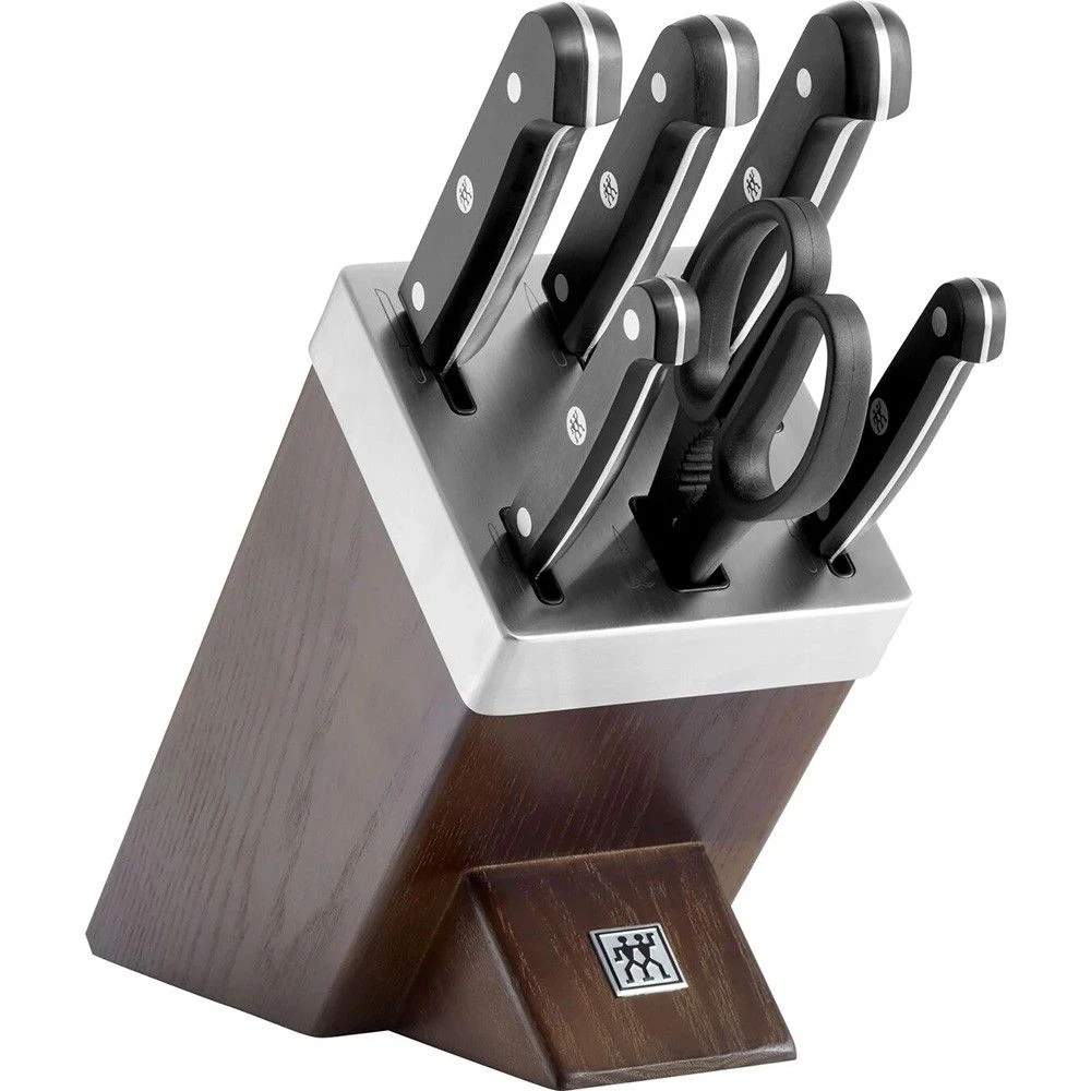 Zwilling Gourmet 7 Piece Brown Knife Block Set With Kis Technology (36133-000-0)