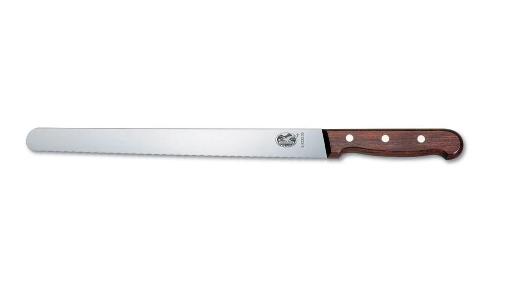 Victorinox Wood 30cm Slicing Knife With Rounded Tip & Serrated Edge (5423030)