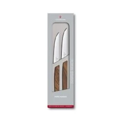 Victorinox Swiss Modern Walnut 12cm Steak Knife 2 Piece Set Straight Edge (6900012G)