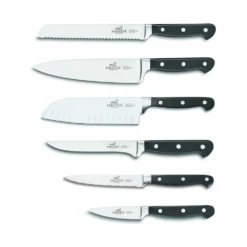 Sabatier® 774886 6 Piece Knife Set (9cm Paring, 13cm Serrated Utility, 15cm Boning, 18cm Santoku, 20cm Chefs & 20cm Bread)
