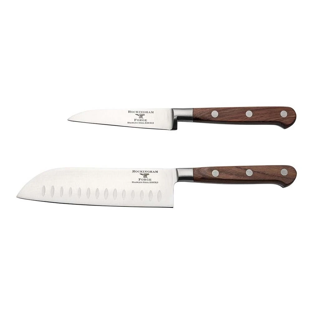 Rockingham Forge Pro Wood Series 2 Piece Set (9cm Paring Knife & 13cm Santoku Knife)