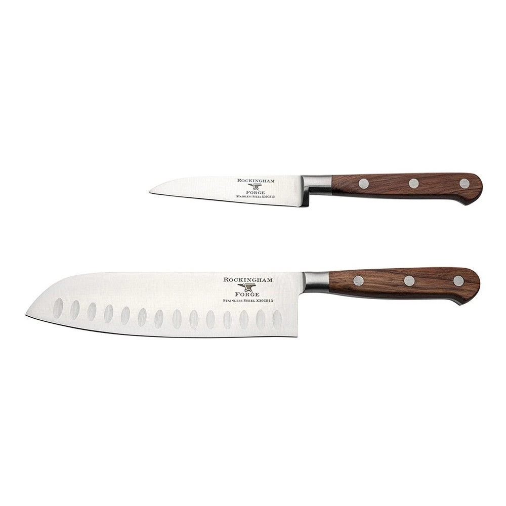 Rockingham Forge Pro Wood Series 2 Piece Set (9cm Paring Knife & 18cm Santoku Knife)