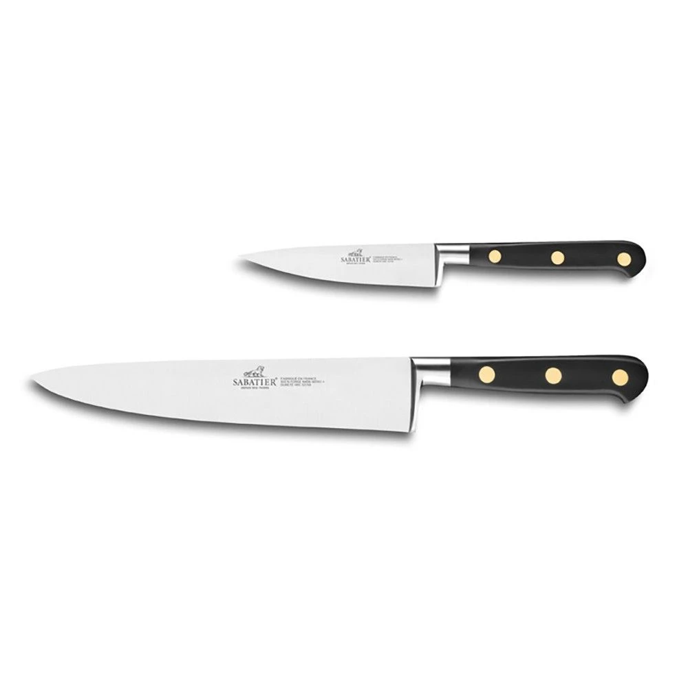 Sabatier® Ideal Brass Rivets 2 Piece Knife Set (10cm Paring Knife And Cooks Knife 20cm)