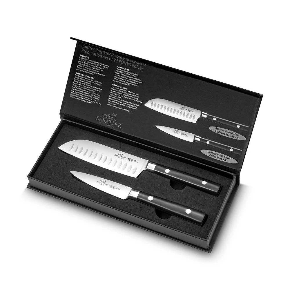 Sabatier® Leonys 2 Piece Set (9cm Paring, 12cm Mini Santoku)