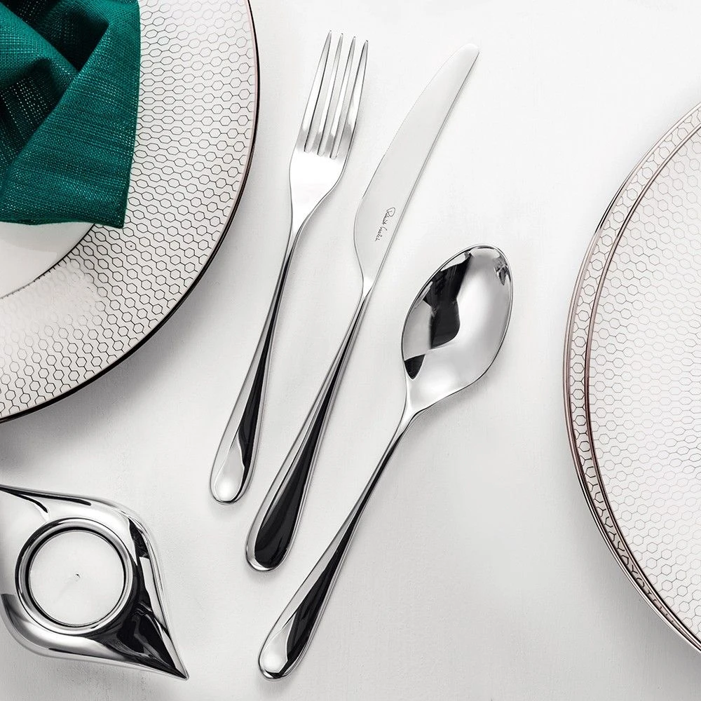 Robert Welch Arden Bright V Cutlery Set 84 Piece With Free Large Cutlery Tray - Image 4