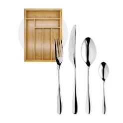 Robert Welch Arden Bright V Cutlery Set 24 Piece With Free Small Cutlery Tray