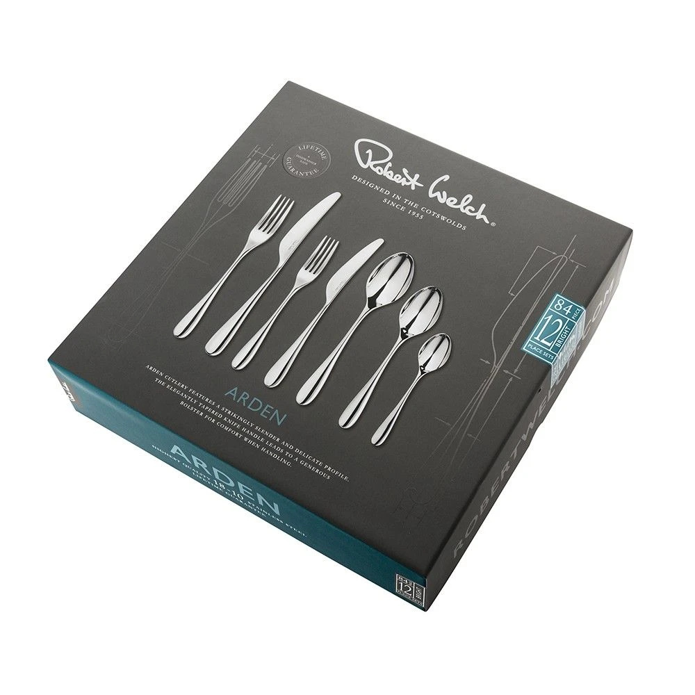 Robert Welch Arden Bright V Cutlery Set 84 Piece With Free Large Cutlery Tray - Image 7