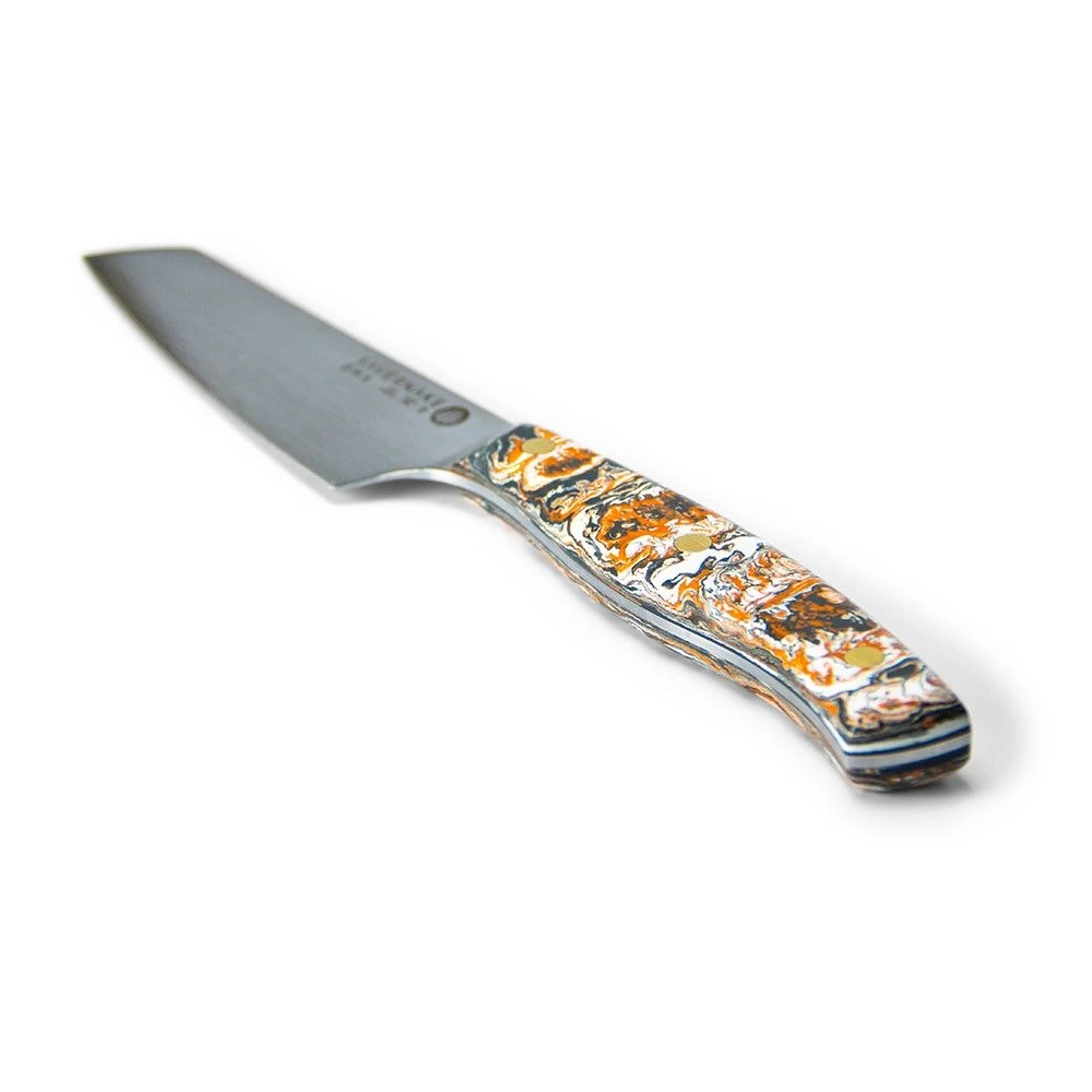 Savernake DNA NC12 12cm Utility Knife - Anthracite, Arctic & Orange With Marble Handle - Image 4