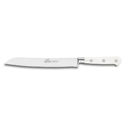 Lion Sabatier® Ideal Toque Blanche 20cm Bread Knife (White Handle With Stainless Steel Rivets)