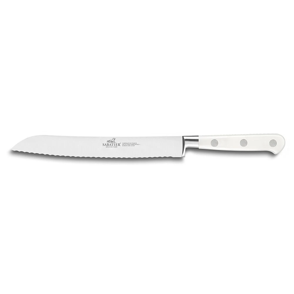 Lion Sabatier® Ideal Toque Blanche White Block & 5pc Knife Set (White Handle With Stainless Steel Rivets) - Image 6