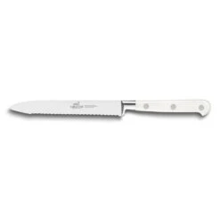 Lion Sabatier® Ideal Toque Blanche 12cm Serrated Utility Knife (White Handle With Stainless Steel Rivets)