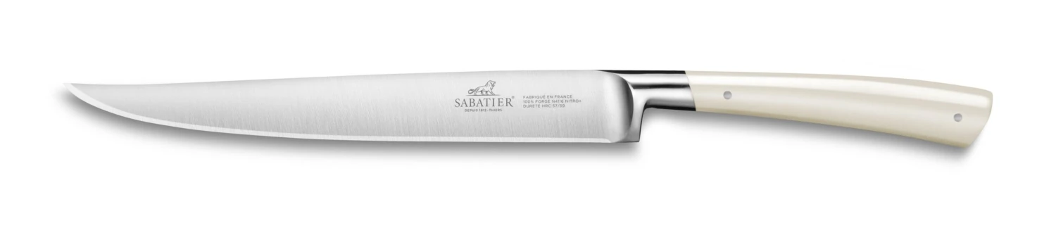 Lion Sabatier® Edonist Perle 20cm Yatagan Carving Knife (Pearl Handle With Stainless Steel Rivets)