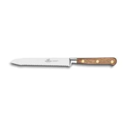 Lion Sabatier® Ideal Perigord 12cm Serrated Utility Knife (Walnut Handle With Brass Rivets)