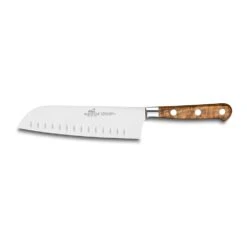 Lion Sabatier® Ideal Provencao 18cm Scalloped Santoku Knife (Olive Handle With Stainless Steel Rivets)