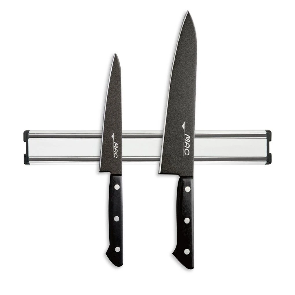 Mac Black 3 Piece Magnetic Knife Rack Set C/w 8" Cooks Knife (MAC2BNDL)