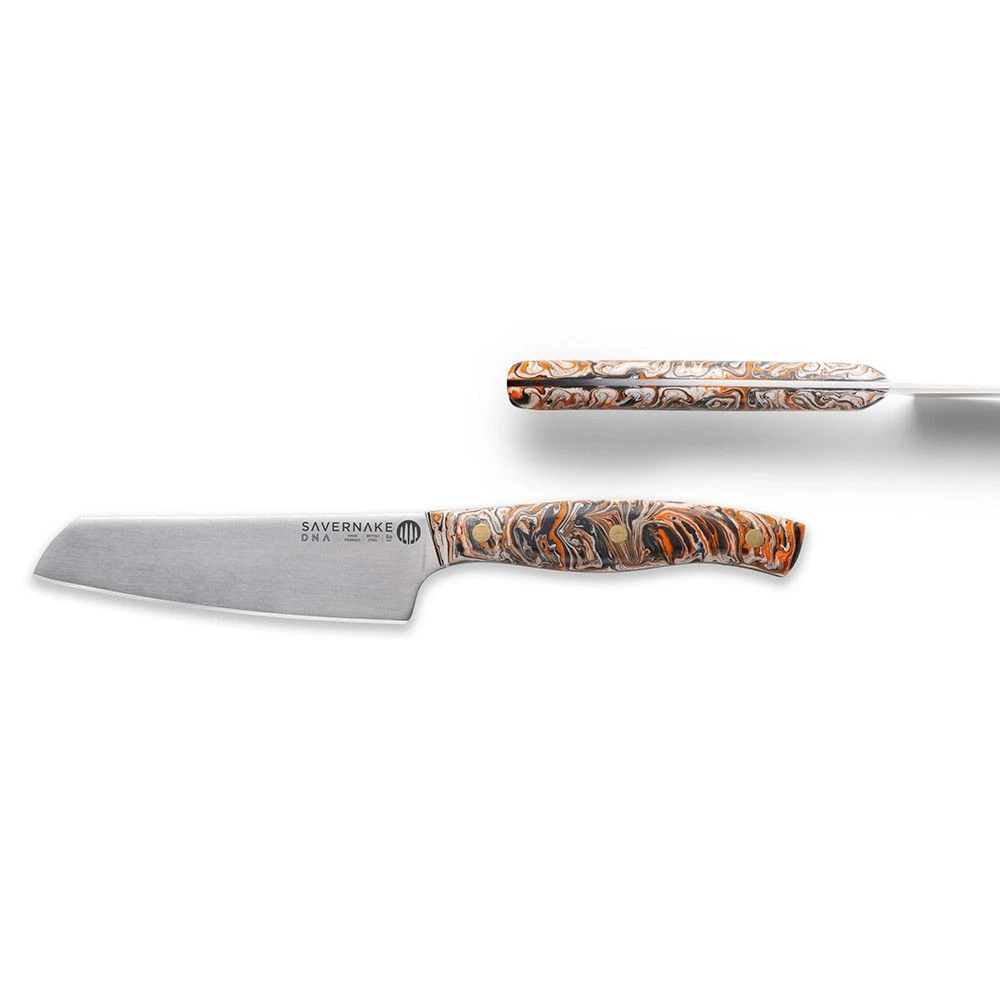 Savernake DNA NC12 12cm Utility Knife - Anthracite, Arctic & Orange With Marble Handle - Image 2