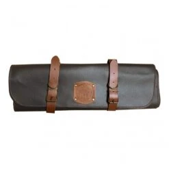 Rockingham Forge Leather Knife Roll In Brown With 10 Knife Slots