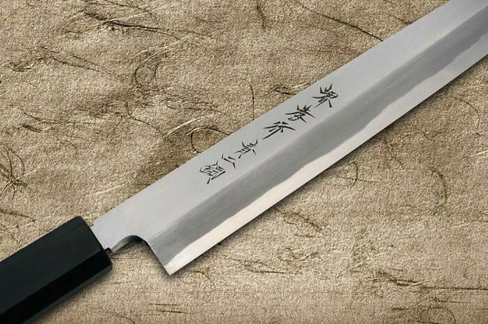 Sakai Takayuki Aoniko Blue 2 Steel Ebony Handle Japanese Chef's Yanagiba (Sashimi) 240mm - Image 5