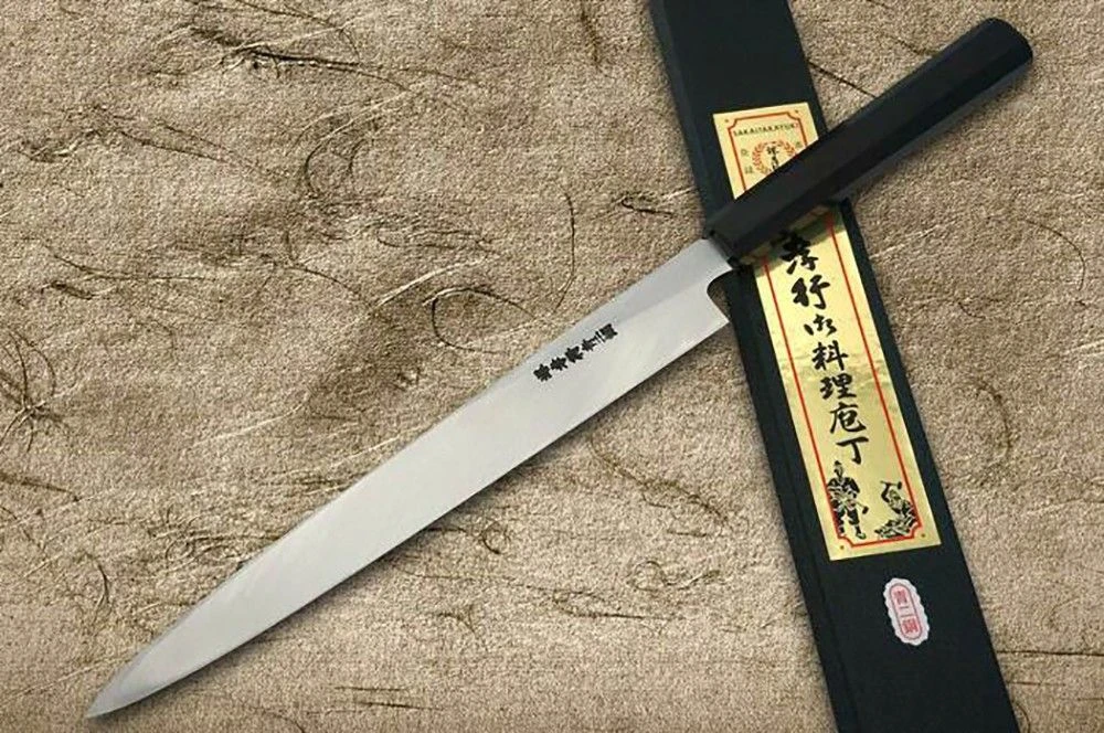 Sakai Takayuki Aoniko Blue 2 Steel Ebony Handle Japanese Chef's Yanagiba (Sashimi) 240mm - Image 3