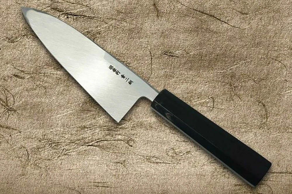Sakai Takayuki Aoniko Blue 2 Steel Ebony Handle Japanese Chef's Deba Knife 150mm - Image 3