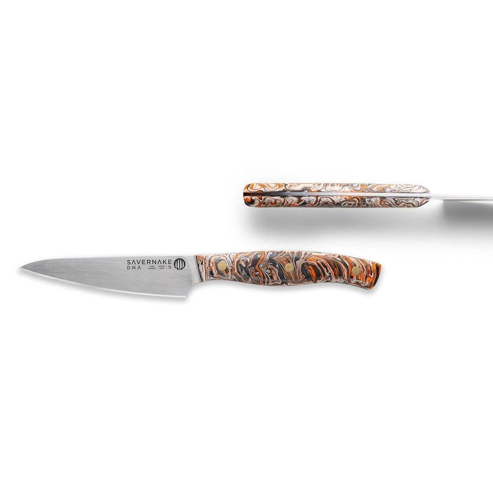 Savernake DNA SY11 11cm Large Paring Knife - Anthracite, Arctic & Orange With Marble Handle - Image 2