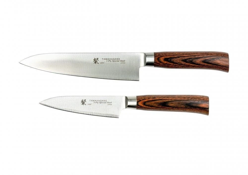Tamahagane San Tsubame Wood 2 Piece Boxed Knife Set (SN-110609)