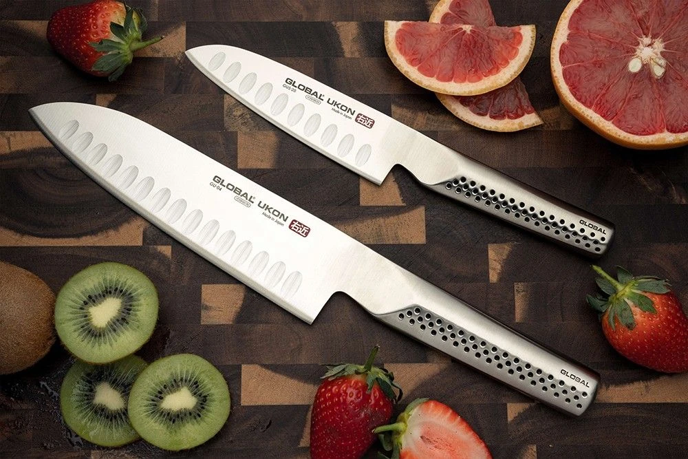 Global Ukon 18cm Hollow Edge Santoku Knife (GU-04) - Image 10